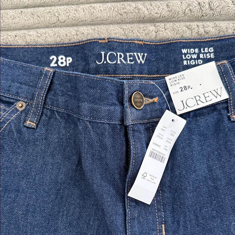 J. Crew Dark Blue Wide Leg Low Rise Jeans - Picture 3 of 5